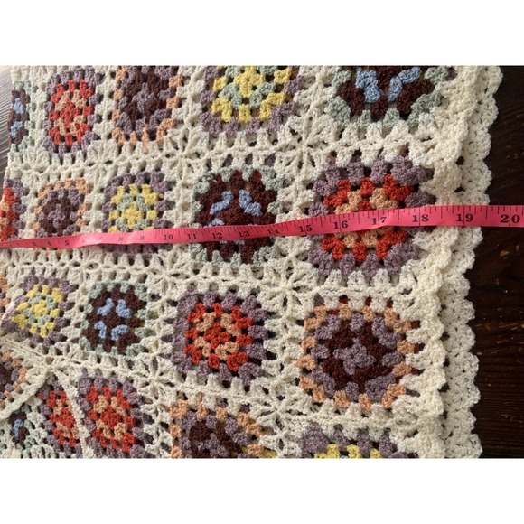 POL Hooded Patchwork Crochet Sweater Granny Square Multi Color FST166C Large - Picture 8 of 8